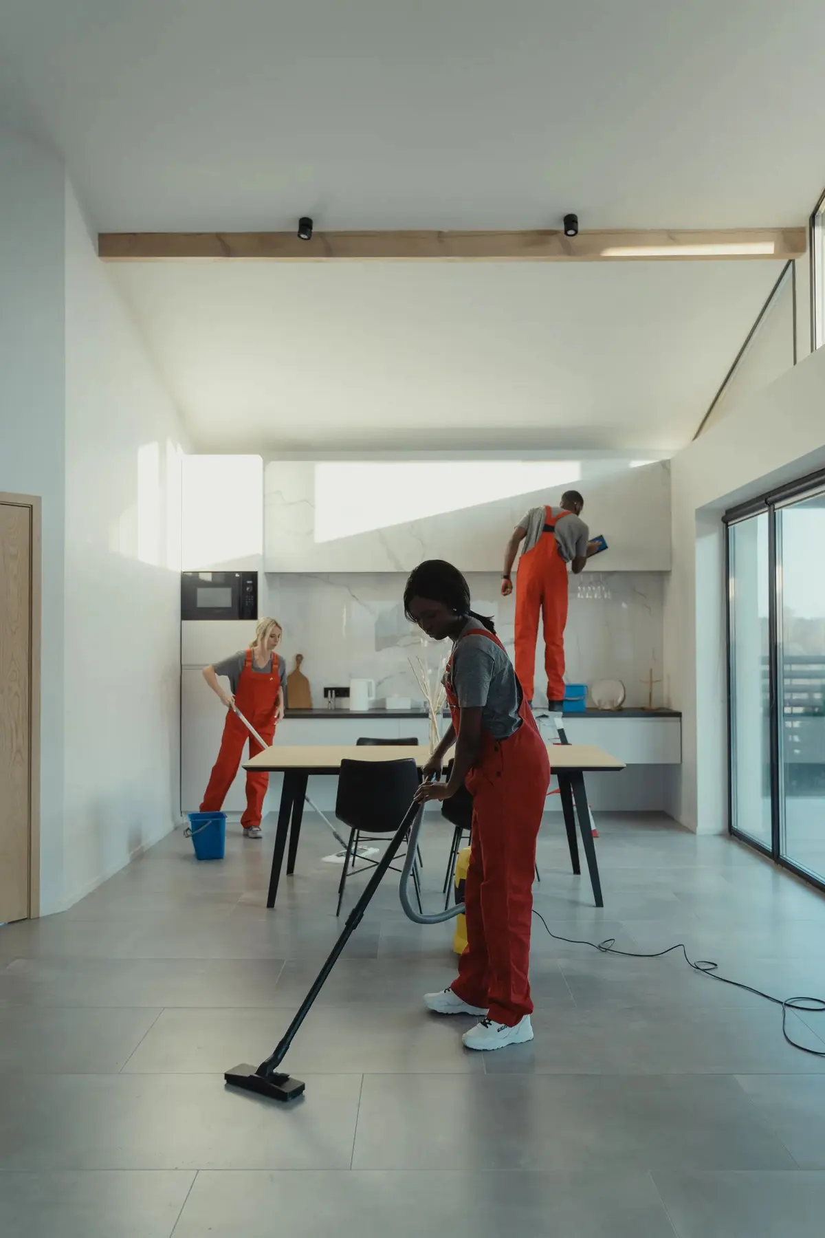 Professional carpet cleaning in a modern home