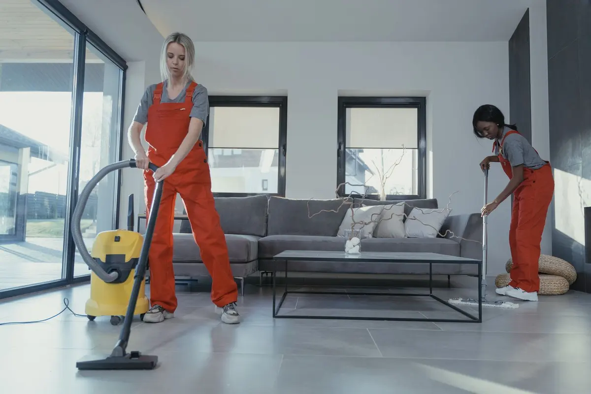 Carpet being cleaned in a living room